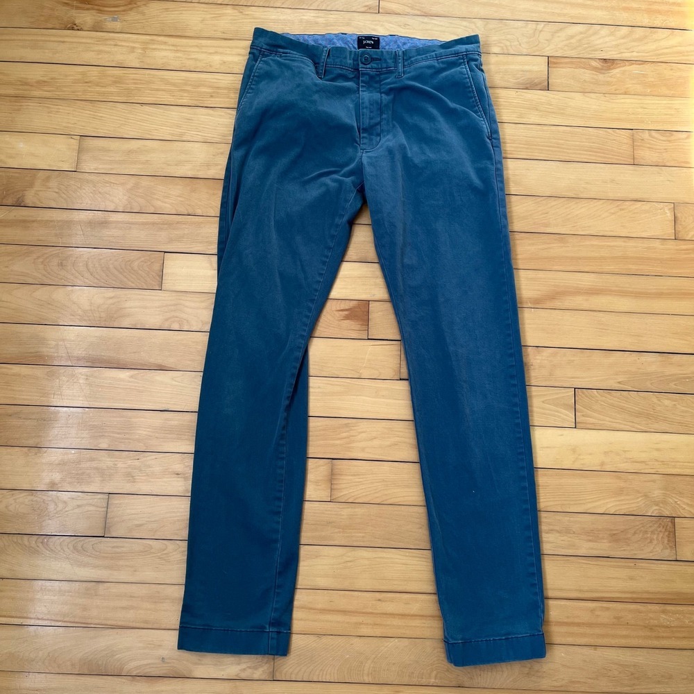 J.Crew 484 Slim Fit Chino Pants Mens 30x32 Dark Teal Blue Cotton Twill Trousers